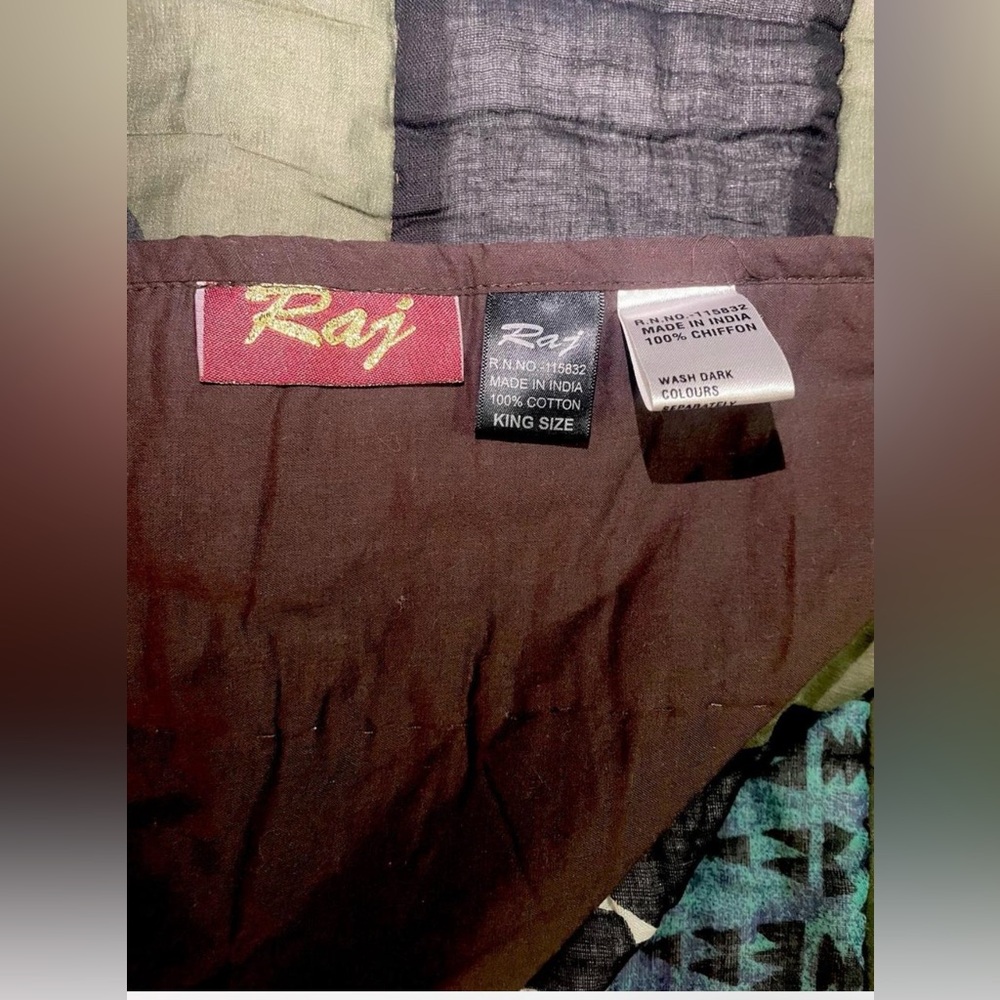 Raj Vintage Y2K  Earthy Tones Cotton Quilt - Picture 3 of 3